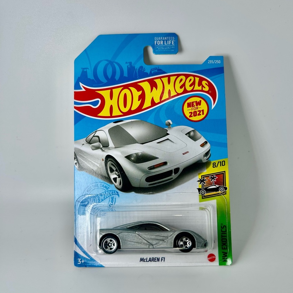 2021 Hot Wheels McLaren F1 Silver HW Exotics 8/10 NEW for 2021 235/250 Retro